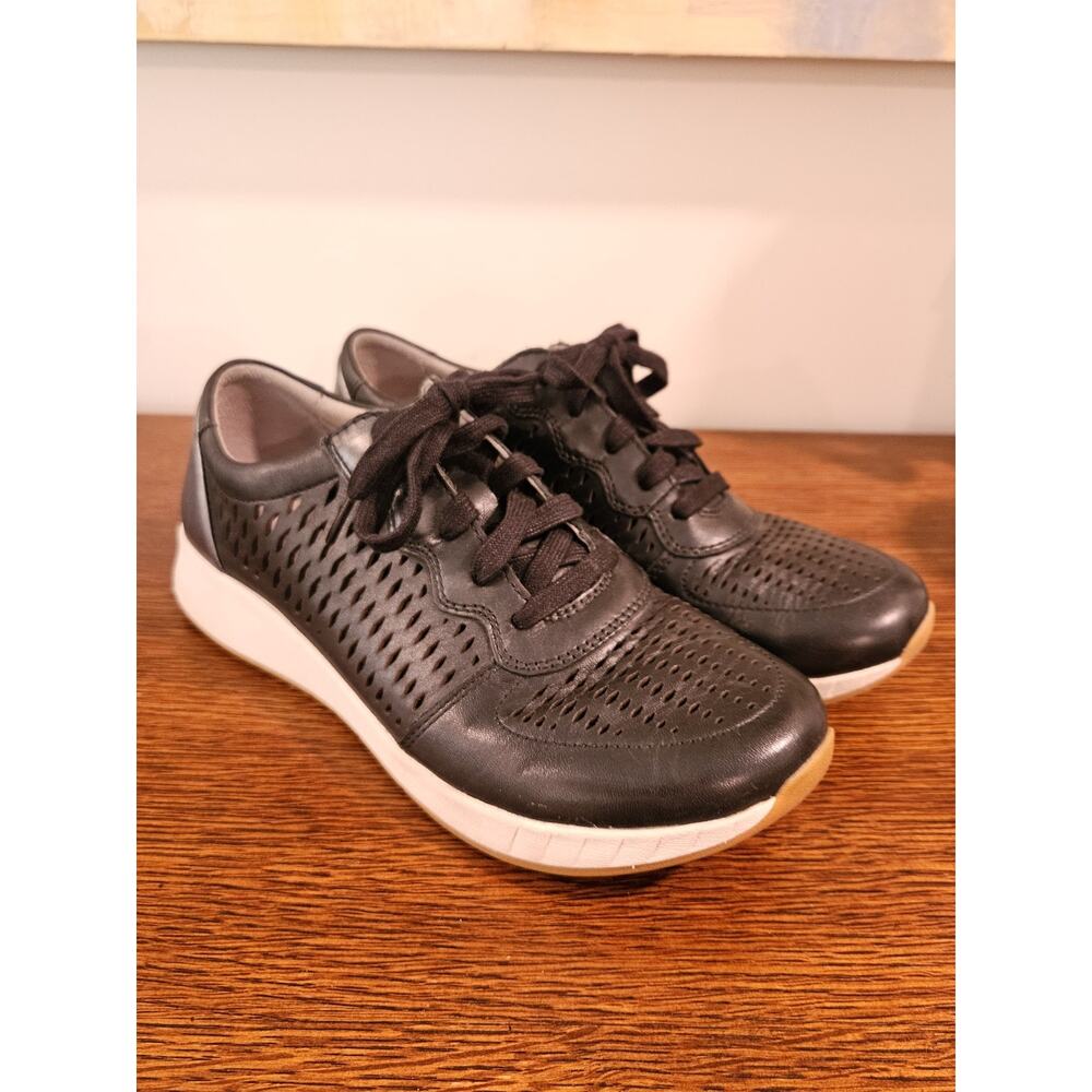 Dansko Womens Charlie Perforated Sneakers US Size 8.5 EU 39 black Leather shoes